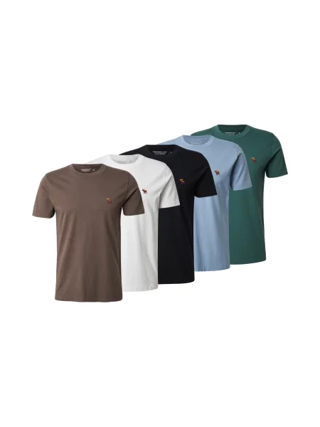 Abercrombie & Fitch Majica svetlo modra / blata / zelena / črna bela