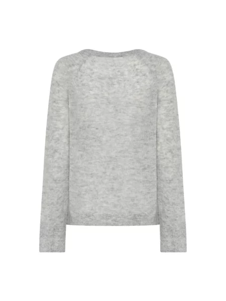 Dzianinowy puszyste sweter Bruuns Bazaar szary