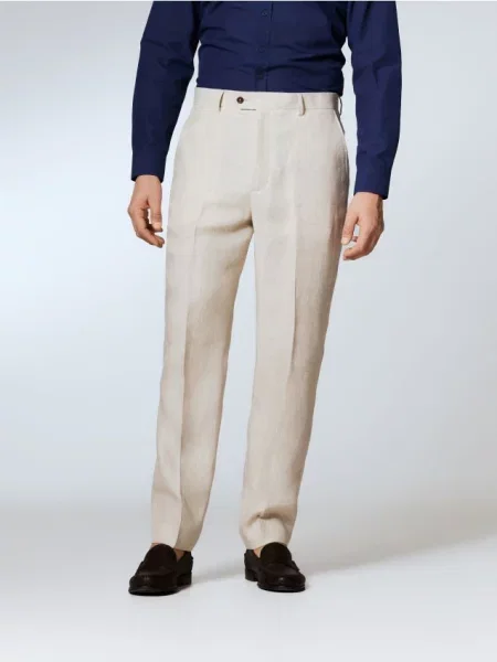 Льняные брюки Reserved бежевые