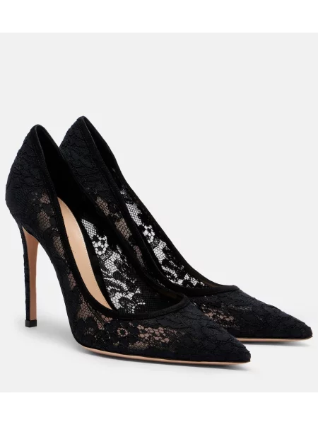 Pantofi cu toc Gianvito Rossi din piele de căprioară negru