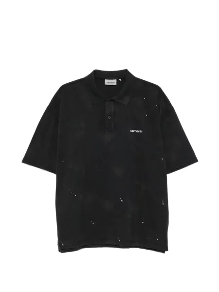 Krótka koszulka polo Carhartt Wip z krótkim rękawem czarna