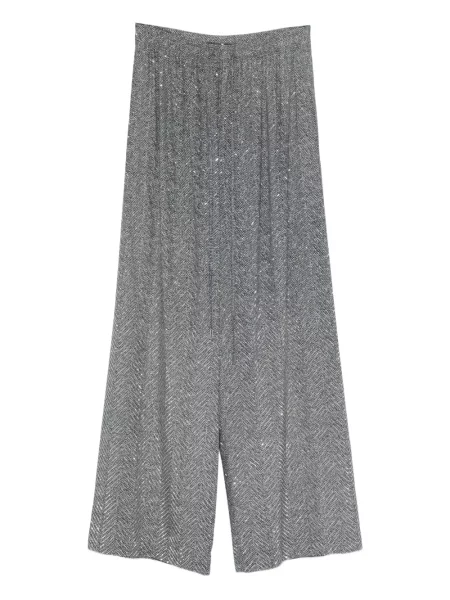 Pantaloni Ermanno Scervino cu paiete cu model herringbone negru