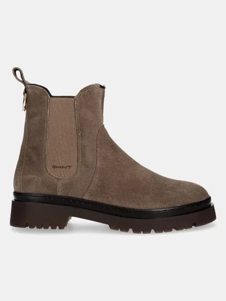 Замшевые ботинки Gant на платформе бежевые