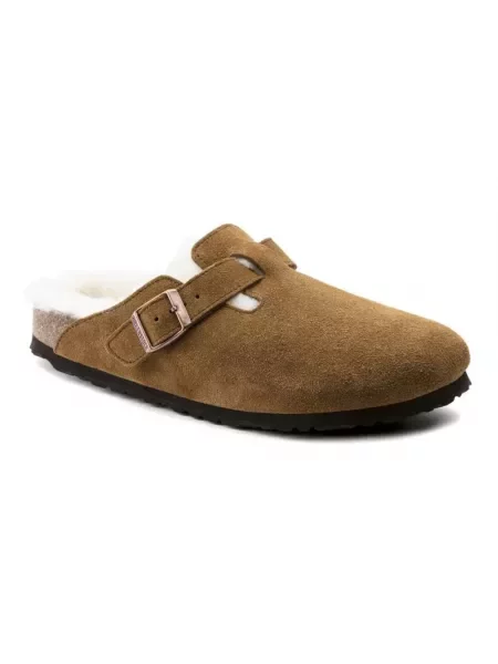 Birkenstock Klapki Boston Vl/Sheraling brązowy