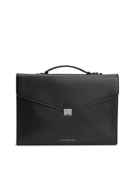 Tommy Hilfiger Poslovna torba Th Business Leather Computer Bag črna