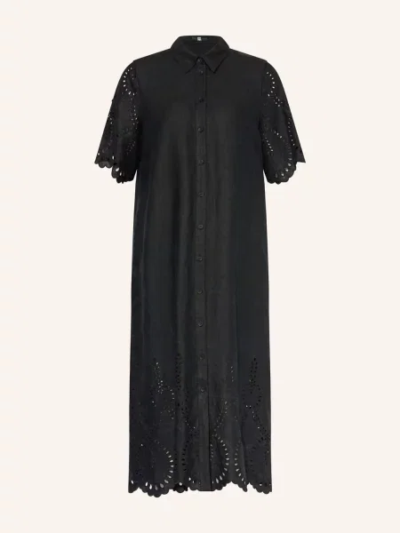 Riani Lněné Šaty S Krajkou černá