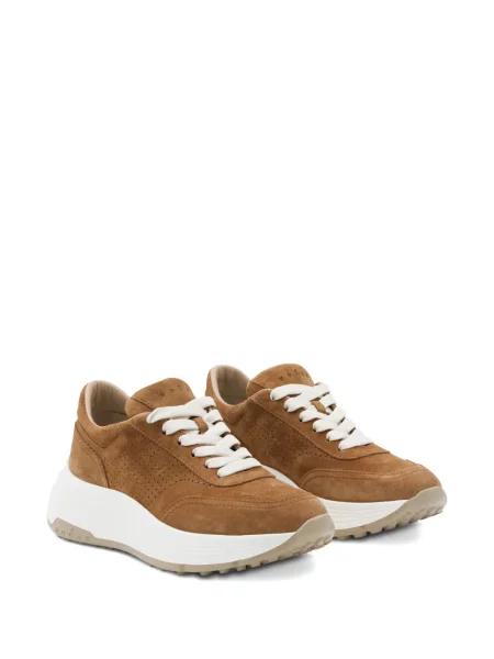 Sneakerși Hogan din piele de căprioară cu platformă maro