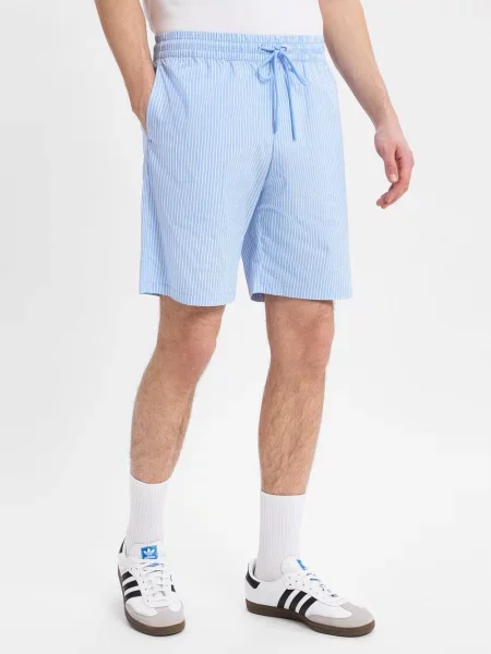 Szorty z dzianiny dresowej o kroju regular fit z detalem z logo model ‘RATON’ Pegador niebieskie