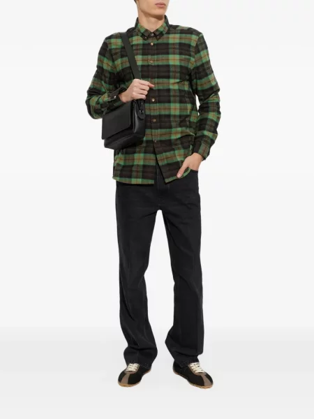 Cămașă Ps Paul Smith în carouri verde