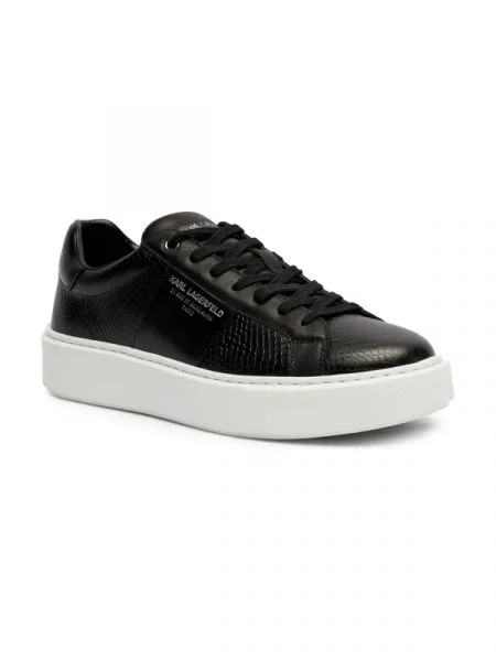 Karl Lagerfeld Bőr sneakers tornacipő fekete