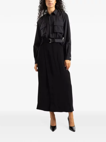 Rochie midi Sacai din satin negru