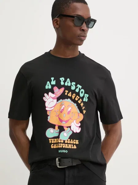 Tričko Hugo Blue s potiskem černá