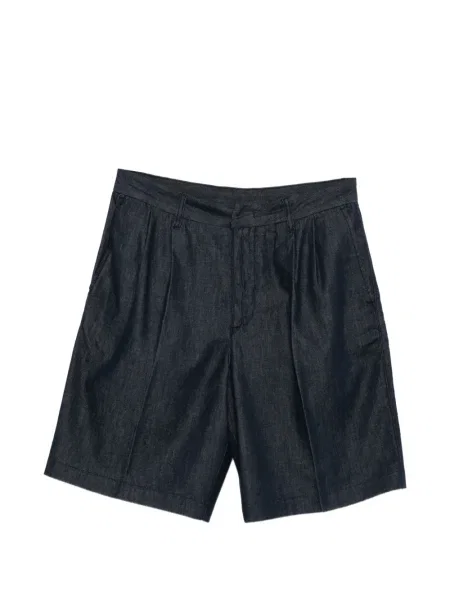 Pantaloni scurți Emporio Armani plisate albastru