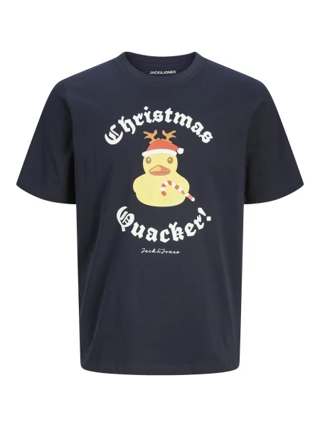 JACK & JONES Tricou JJXmas Funny albastru marin / galben deschis / roșu intens / murdar alb