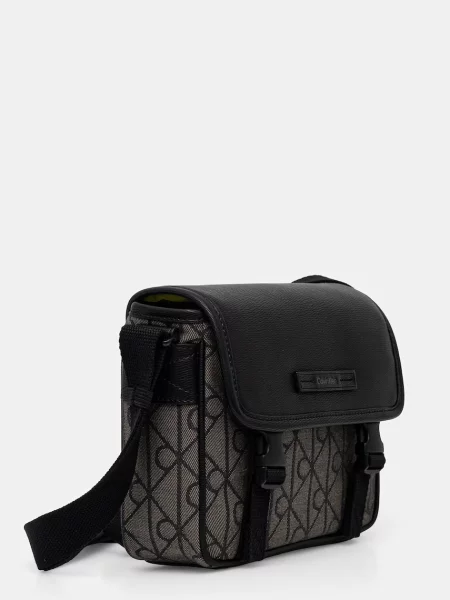 Geantă crossover Calvin Klein Mixed Emblem Aop Bej maro