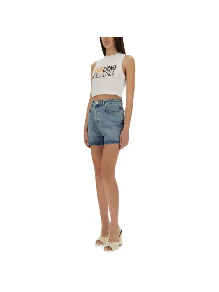 Szorty Moschino z logo niebieskie