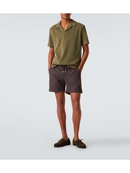 Polo Orlebar Brown din material terry verde