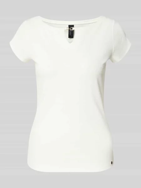 T-shirt z wycięciem Marc Cain biała