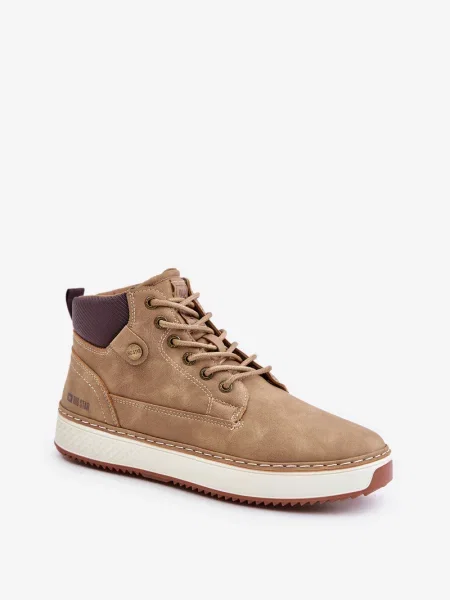 Čevlji do gležnjev Big Star Shoes z vezalkami s čipko rjava