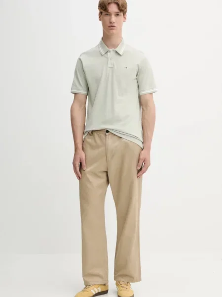 Polo majica Tommy Jeans zelena