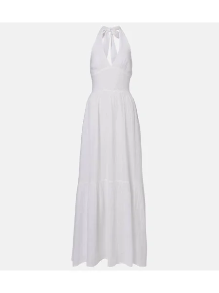 Rochie maxi Melissa Odabash cu gât halter de costum alb