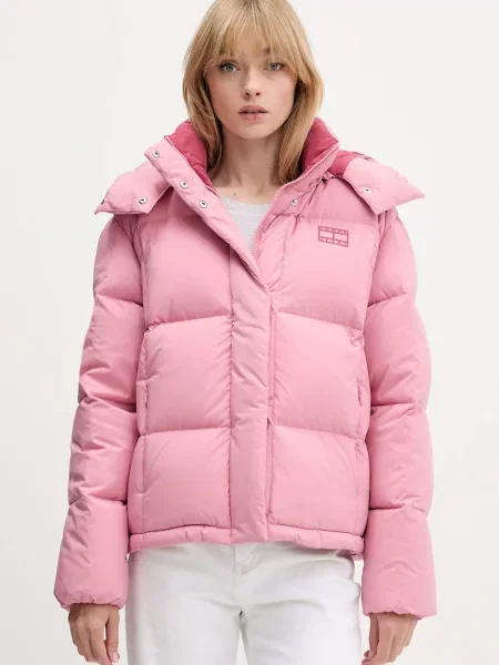 Tommy Jeans kurtka puchowa zimowa różowy