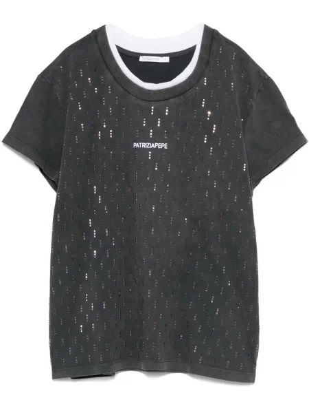 Koszulka Patrizia Pepe z ćwiekami szara