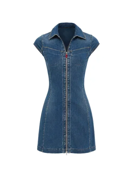 Rochie din denim Diesel albastru