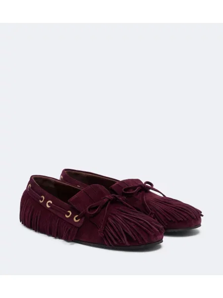 Pantofi loafer Etro cu franjuri din piele de căprioară