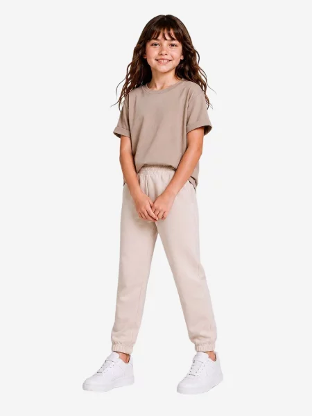 Tommy Life Hlače TOMMY Jogger mit elastischem Bund und schmalem Bein kameno siva