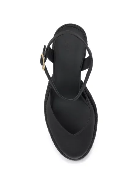 Pantofi cu toc Castaner din satin cu platformă negru