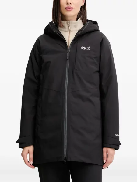 Geacă Jack Wolfskin cu glugă negru