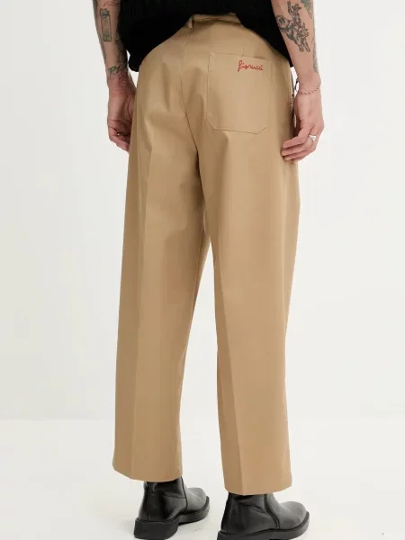 Fiorucci nadrág Beige Logo Embroidered Chino Trousers bézs