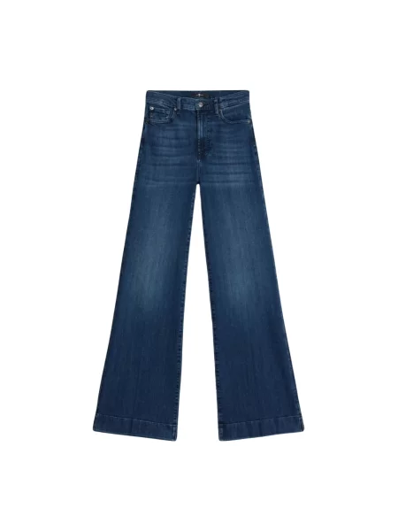 Szerokie jeansy 7 For All Mankind niebieskie