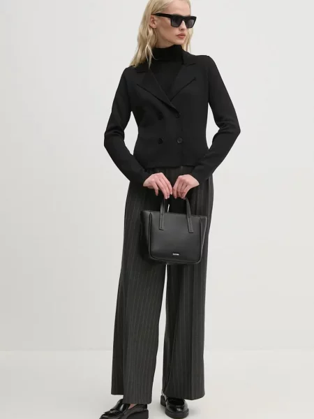 Вовняний светр Mos Mosh легкий гольф чорний