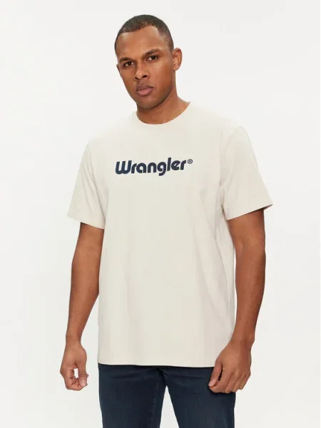 WRANGLER Tricou albastru închis / natural alb