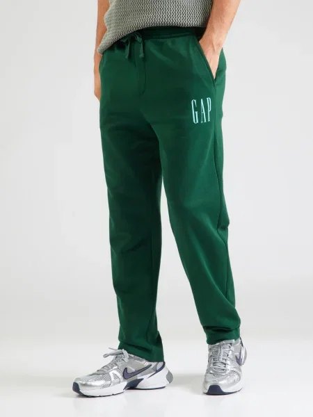 Pantaloni sport Gap cu autograf verde