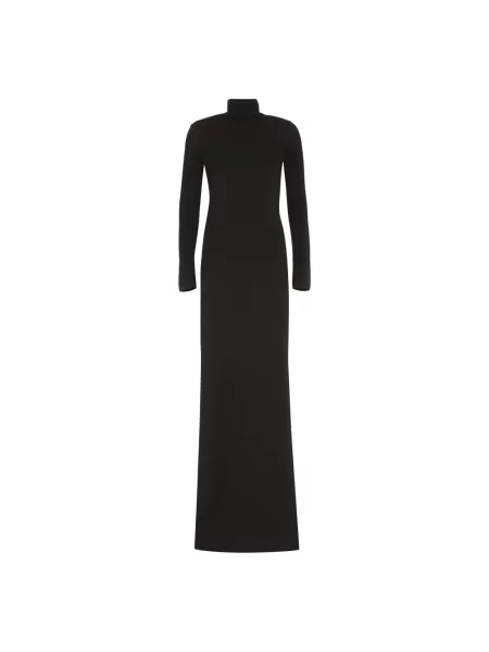 Długa sukienka maxi Saint Laurent wełniana czarna