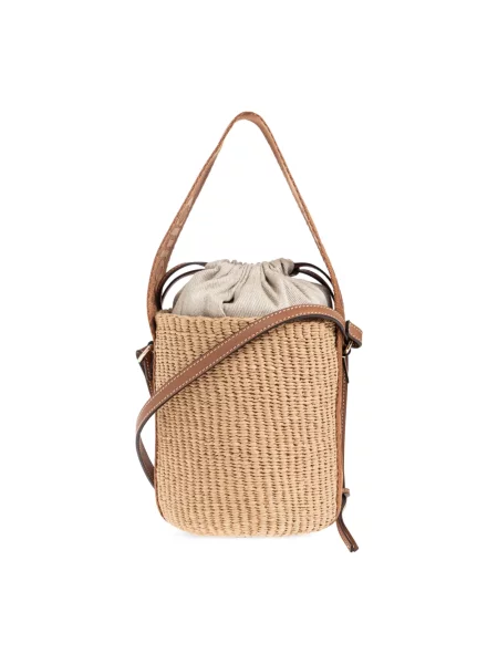 Mała torebka bucket Chloe Woody beżowa