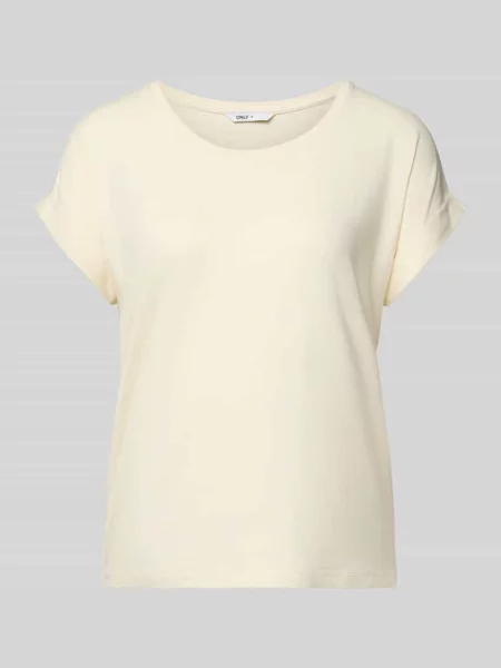 T-shirt o kroju regular fit z mieszanki model „MOSTER” Only biała
