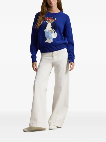 Prugasta lanena šilterica Polo Ralph Lauren bijela