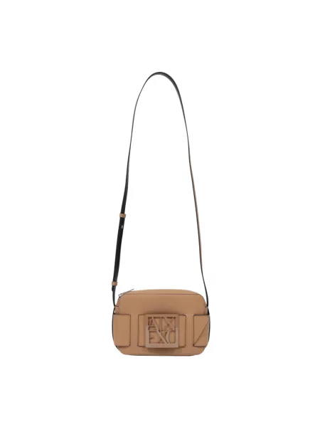 Armani Exchange torebka crossbody z imitacji skóry brązowa