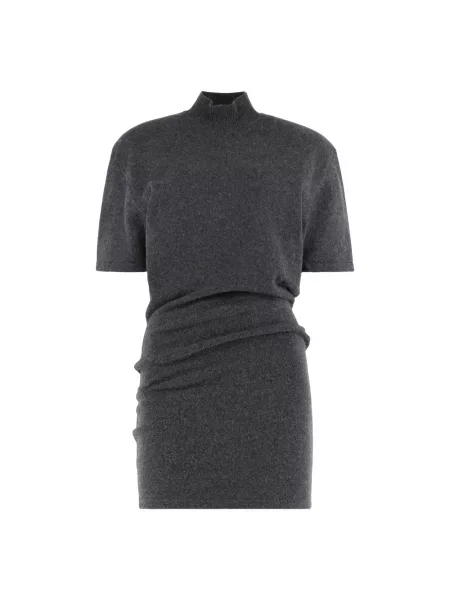 Sukienka dzianinowa Jacquemus wełniana szara