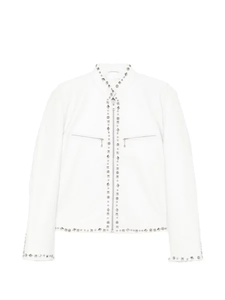 Kurtka R13 z ćwiekami biała