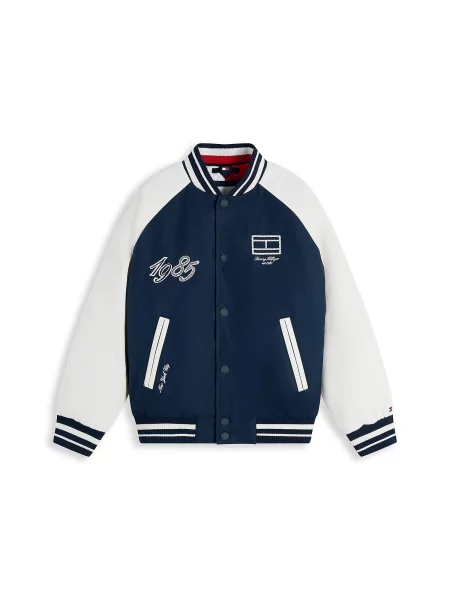 TOMMY HILFIGER Geacă de primăvară-toamnă albastru închis alb