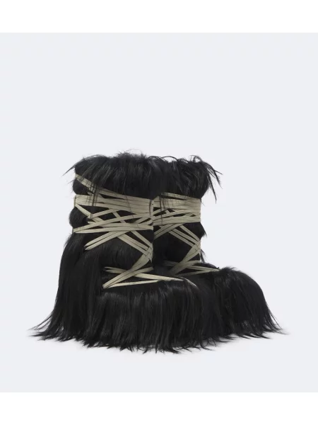 Botine Rick Owens din piele de oaie negru