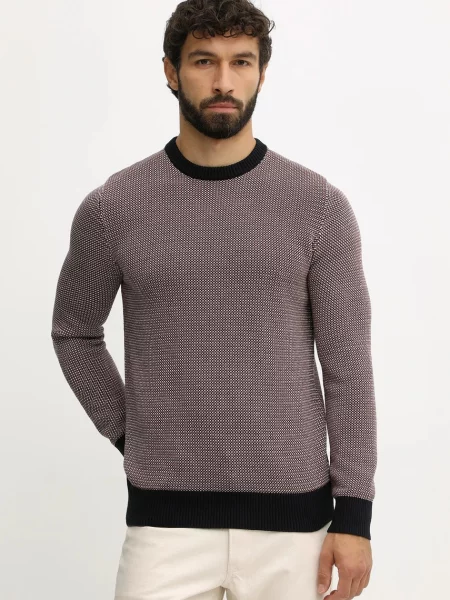 Barbour sweter WELLS granatowy bordowy