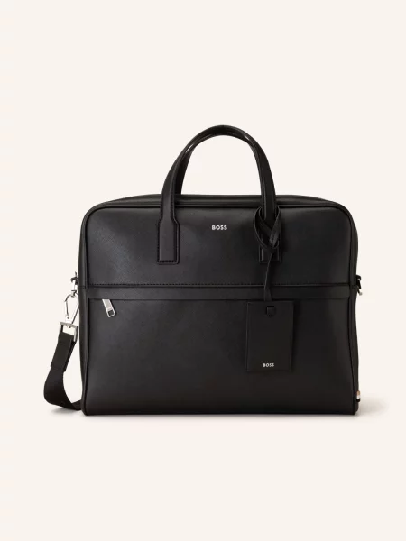 Torba na laptopa Boss skórzana czarna