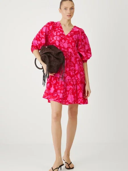 Medicine sukienka mini oversize czerwony