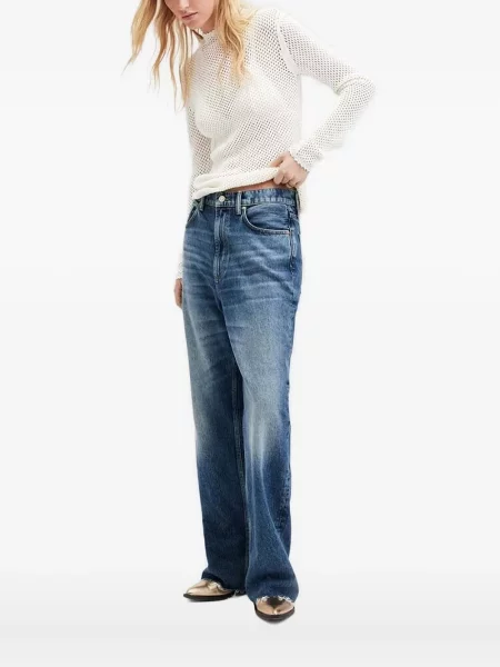 Top Allsaints plasă de plasă alb